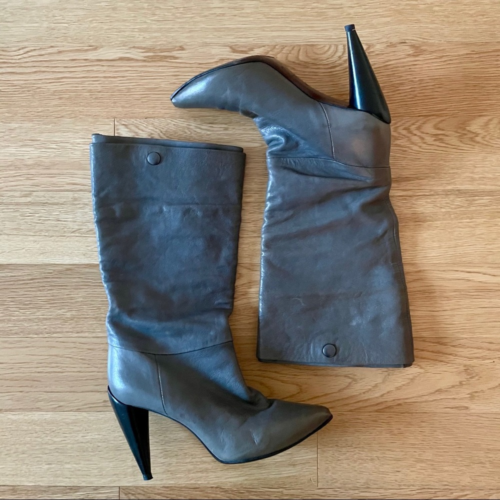 Costume National Mid Calf Leather Boots